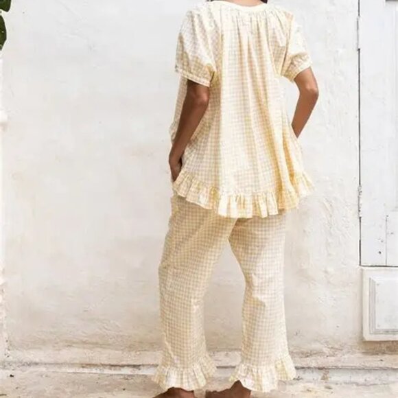 Piyama Sophie Gingham Yellow Sleep Set -NWT - Picture 2 of 12